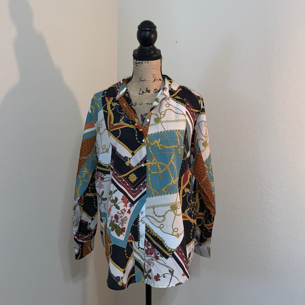 Zara Patterned Blouse - image 1